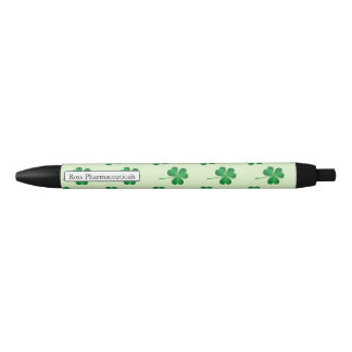 irish three leaves clover pattern black ink pen