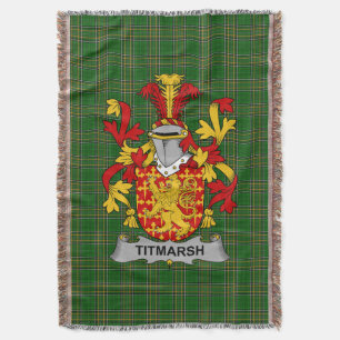 Irish Titmarsh Coat of Arms Family Crest Ireland Throw Blanket
