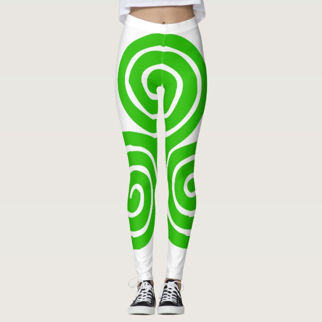 Irish Triskel Happy St Patrick Leggings blancs (Devant)