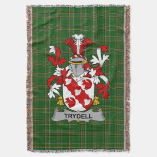 Irish Trydell Coat of Arms Family Crest Ireland Throw Blanket