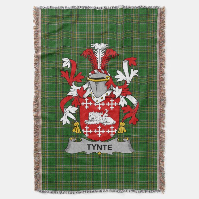  Irish Tynte Coat of Arms Family Crest Ireland Throw Blanket (Front Vertical)