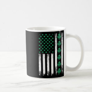Irish Us American Flag Clovers St Patricks Shamroc Coffee Mug