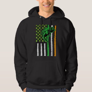Irish Us American Flag Fishing Fish St Patricks Da Hoodie