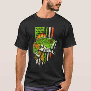 Irish US American Flag Fishing Fish St Patricks Da T-Shirt