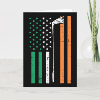 Irish Us Flag Golf Vintage St Patrick Golfing Patr Card