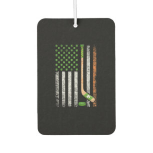 Irish USA Flag Leprechaun Lucky Hockey St. Patrick Air Freshener