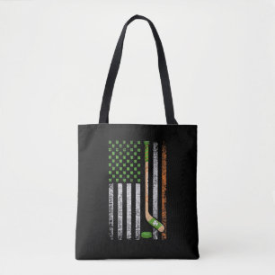 Irish USA Flag Leprechaun Lucky Hockey St. Patrick Tote Bag