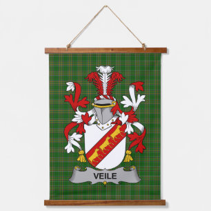 Irish Veile or Veale Coat of Arms Family Crest Hanging Tapestry