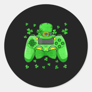 Irish Video Game Controller Bow Tie St Patricks Da Classic Round Sticker
