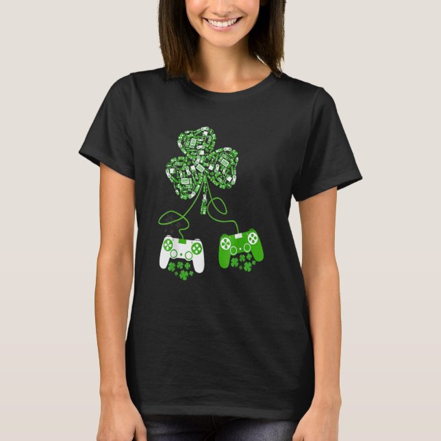 Irish Video Game Controller St Patrick Day Gamer B T-Shirt (Front)