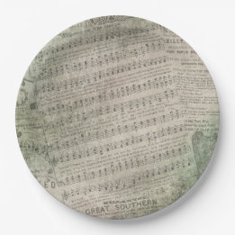 Irish Vintage Sheet Music, Wearing of the Green Paper Plate