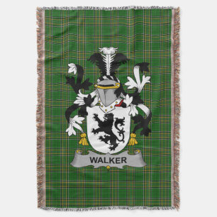 Irish Walker Coat of Arms Family Crest Ireland Throw Blanket