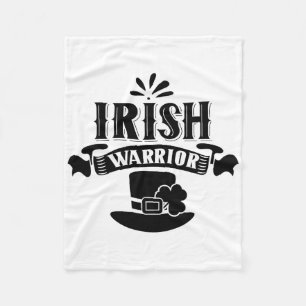 Irish Warrior St. Patricks Day Ireland Leprechaun Fleece Blanket