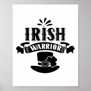 Irish Warrior St. Patricks Day Ireland Leprechaun Poster