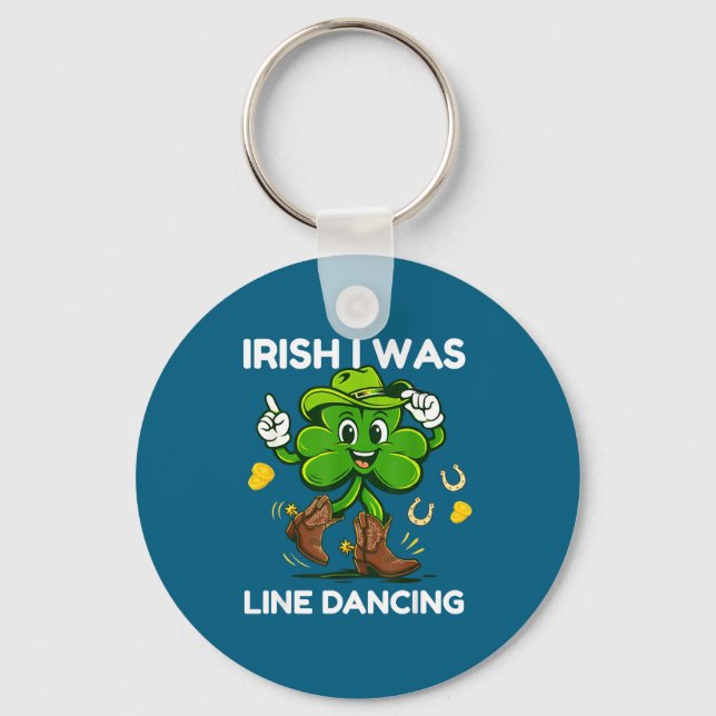 Irish was line dancing funny st patricks day keychain (Front)