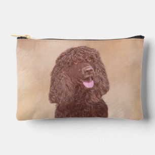 Irish Water Spaniel IWS Painting Original Dog Art Accessory Pouch