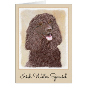 Irish Water Spaniel Painting - Original Dog Art