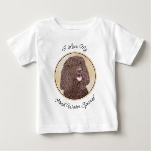 Irish Water Spaniel Painting - Original Dog Art Baby T-Shirt