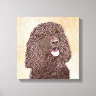 Irish Water Spaniel Painting - Original Dog Art Canvas Print