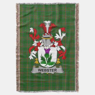  Irish Webster Coat of Arms Family Crest Ireland Throw Blanket