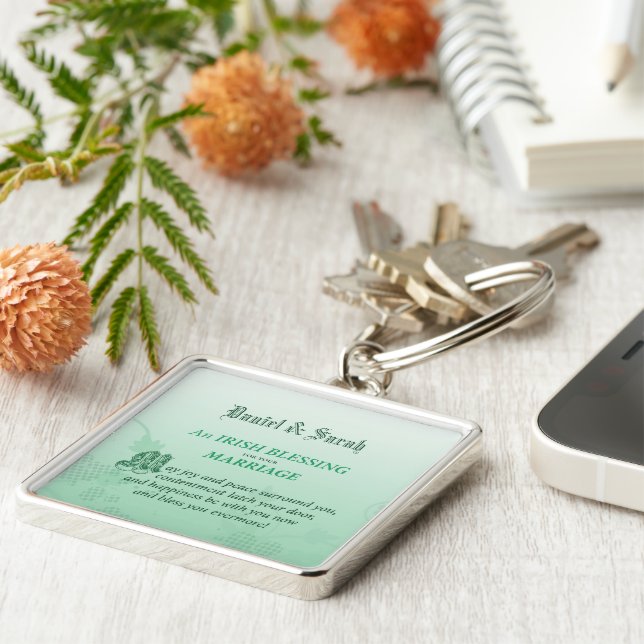 Irish Wedding Congratulations Blessing Keychain (Side)