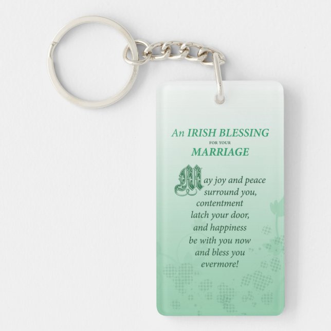 Irish Wedding Congratulations Blessing Keychain (Front)