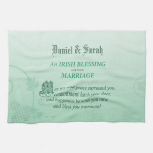 Irish Wedding Congratulations Blessing Kitchen Towel