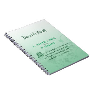 Irish Wedding Congratulations Blessing Notebook