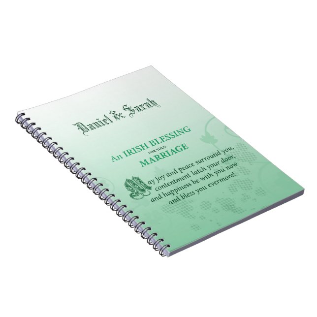 Irish Wedding Congratulations Blessing Notebook (Right Side)