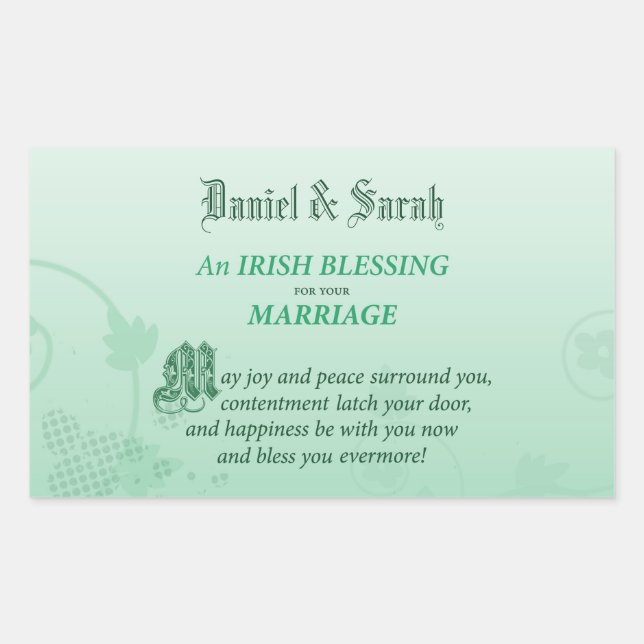 Irish Wedding Congratulations Blessing Sticker (Front)