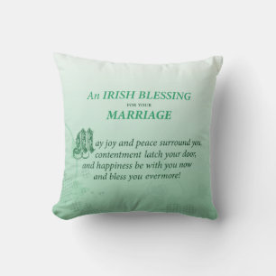 Irish Wedding Congratulations Blessing Throw Pillow
