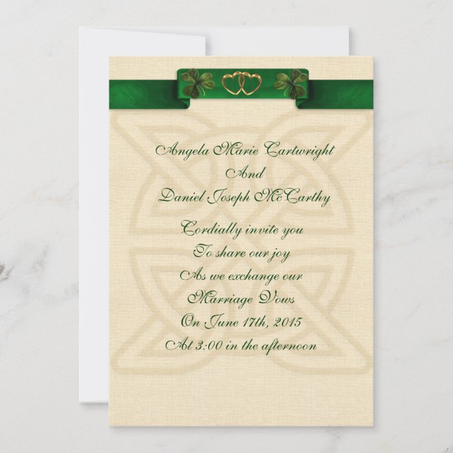 Irish wedding invitation (Front)