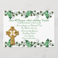 Irish Wedding invitation Celtic cross
