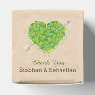 Irish Wedding Shamrock Heart Favor Box