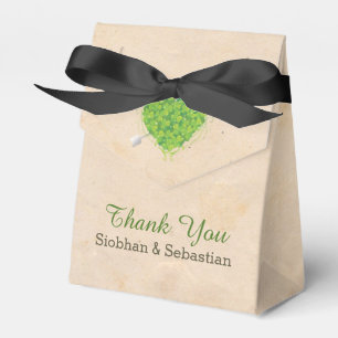 Irish Wedding Shamrock Heart Favor Box