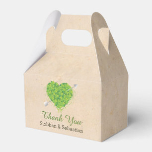Irish Wedding Shamrock Heart Favor Box