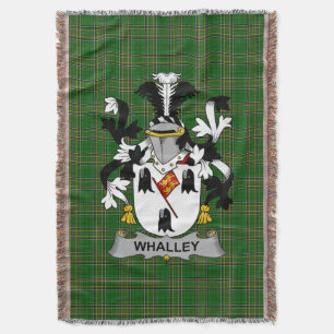 Irish Whalley Coat of Arms Family Crest Ireland Throw Blanket