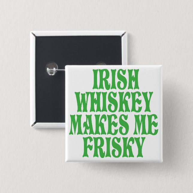 Irish Whiskey 2 Inch Square Button (Front & Back)