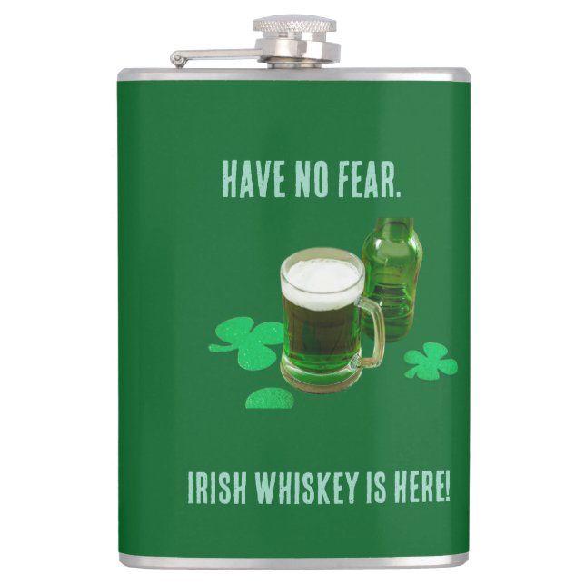 Irish Whiskey Is Here Vinyl Wrapped Flask (Front)