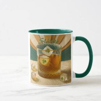 Irish Whiskey Tumbler Shamrock Ice "Sláinte!" Mug