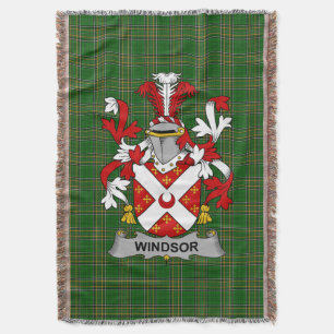 Irish Windsor Coat of Arms Family Crest Ireland Throw Blanket