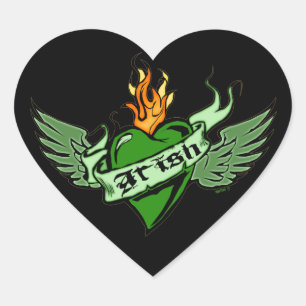 Irish Winged Heart stickers