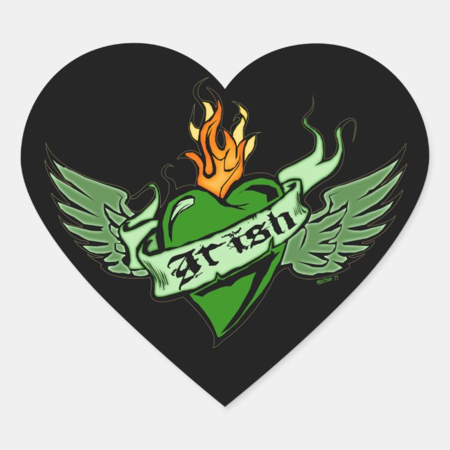 Irish Winged Heart stickers (Front)