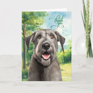 Irish Wolffhound Dog in a Country Meadow Thank You Card