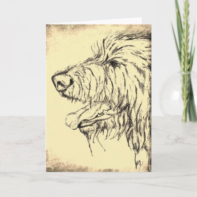 Irish Wolfhound a l'air heureux de la carte de voe (Devant)