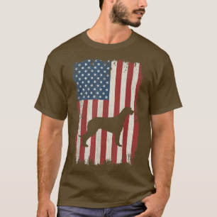Irish Wolfhound American Flag USA Dog Lovers Puppy T-Shirt