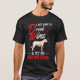 Irish Wolfhound And Wine T-Shirt