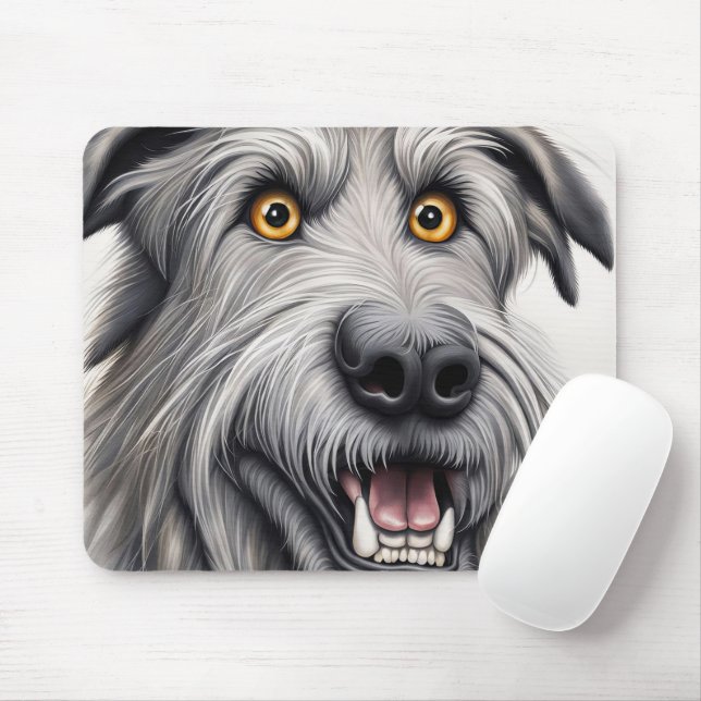 Irish Wolfhound Caricature Mouse Pad (With Mouse)
