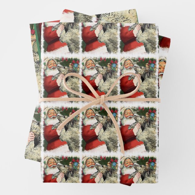 Irish Wolfhound Christmas Wrapping Paper Sheet (In situ)