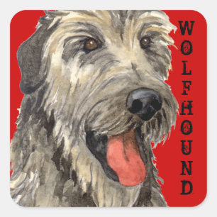 Irish Wolfhound Color Block Square Sticker
